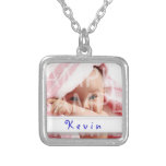 baby boy photo necklace with name