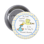 Baby Boy Special Delivery Stork Baby Shower Favour Pinback Buttons