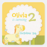Baby Giraffe Birthday Party Invitation Stickers