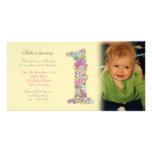Baby Girl 1st Birthday Party Invite Photo Card
