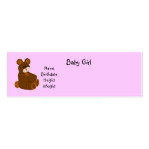 Baby Girl Announcement Business Cards