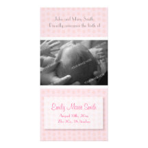 Baby Girl Birth Announcement Personalized Photo Card