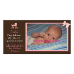Baby girl birth announcement photocard photo cards