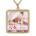 baby girl photo necklace with name