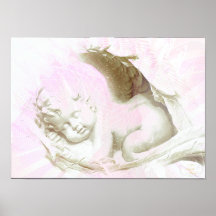 Baby Girl Pink Angelic Wings Poster - Customise
