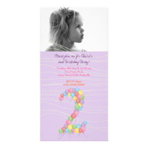 Baby Girls 2nd Birthday Party Photo Card Invite