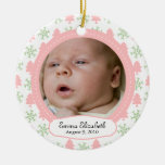 Baby Girl's First Christmas - Tree & Snowflake Ornaments