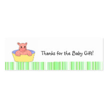 Baby Hippo Thank You Business Card Template
