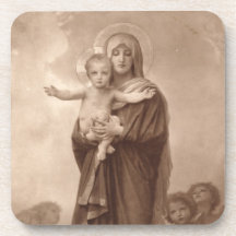 Baby Jesus and Mother Mary Beverage Coasters