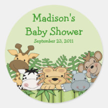 Baby Jungle Safari Baby Shower Sticker