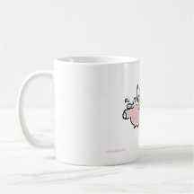 Baby Monkey riding backwards on a pig Mugs