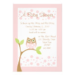 Baby Owl Light Pink Announcements