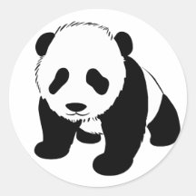 Baby Panda Round Stickers