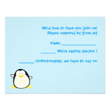 Baby Penguin - Rsvp card Invite