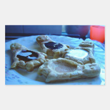 Baby Penguin Shaped Waffles on a plate Rectangular Stickers
