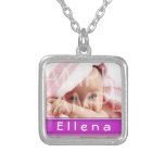 baby  photo necklace with name
