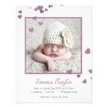 Baby Photo Template Birth Announcement Purple