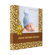 Baby Photo Wrapped Canvas Leopard Pattern Canvas Print