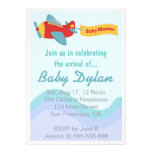 Baby Shower - Colourful and Cute Cartoon Aeroplane Custom Invitation
