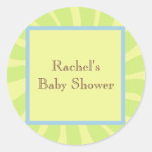 Baby Shower Envelope Seal Round Sticker