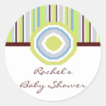 Baby Shower Envelope Seal Round Sticker