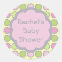 Baby Shower Envelope Seal Round Sticker