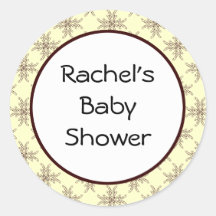 Baby Shower Envelope Seal Round Sticker