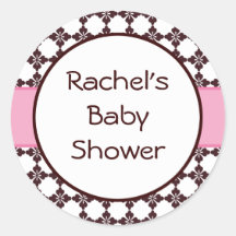 Baby Shower Envelope Seal Round Sticker