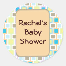 Baby Shower Envelope Seal Round Sticker