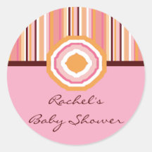 Baby Shower Envelope Seal Round Stickers
