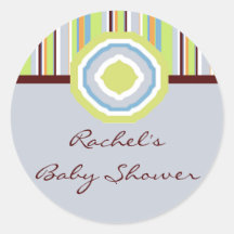 Baby Shower Envelope Seal Round Stickers