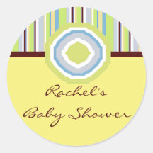 Baby Shower Envelope Seal Round Stickers