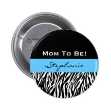 Baby Shower for Boy Modern Zebra Print Pins