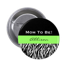 Baby Shower for Boy Modern Zebra Print V2 Pin