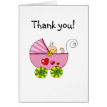 Baby shower girl thank you card