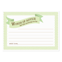 Baby Shower Mommy Advice Card | Green Business Card Template