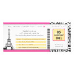Baby Shower Paris Boarding Pass Personalized Announcement