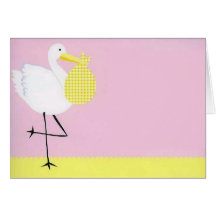 Baby Shower Stork-Pink Cards