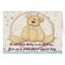 Baby Shower Teddy Bear Invitation Card