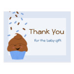 Baby Sprinkle Party Thank You Postcard in Blue