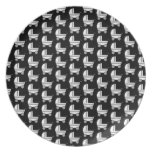 Baby Stroller Pattern in Black and White. Party Plate