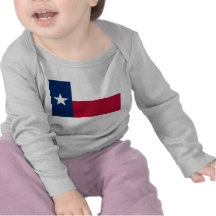 Baby T Shirt with Flag of Texas, U.S.A.