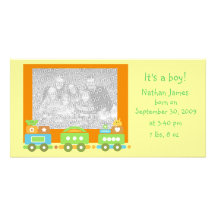 Baby Train Personalised Photo Card