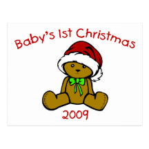 Baby's 1st Christmas 2009 (Teddy Bear) Postcard