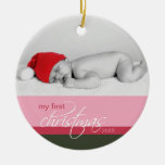 Baby's 1st Christmas Custom Ornament (pink)