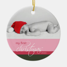 Baby's 1st Christmas Custom Ornament (pink)