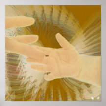 Baby's Angelic Wings Touch White Golden Poster