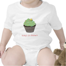 Baby's First Christmas Cupcake Baby Shirt