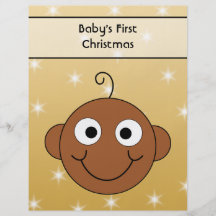 Baby's First Christmas. On Gold Colour Background. Personalised Flyer