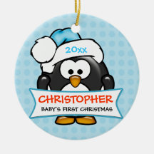 Baby's First Christmas Penguin Ornament